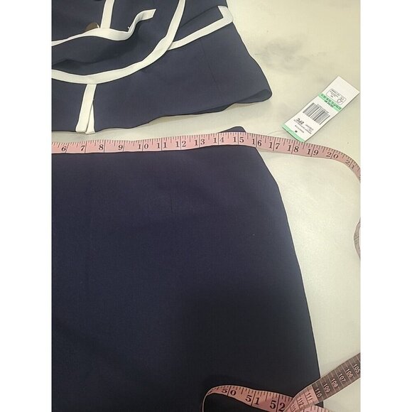 LESUIT SKIRT SUIT/NEW WITH TAG/SIZE 8P /RETAIL$240/NAVY /LINED/PETITE SUIT - Picture 10 of 10